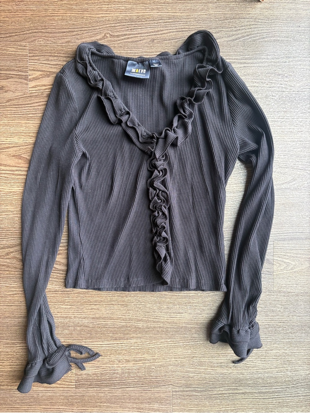 Anthropologie Ruffle Knit Top